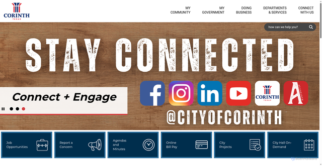 Security scan screenshot of https://www.cityofcorinth.com/