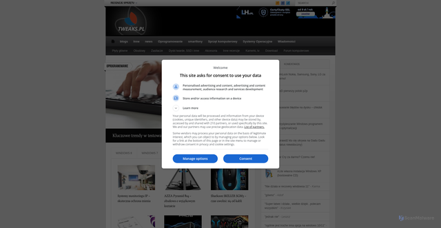 Security scan screenshot of https://tweaks.pl