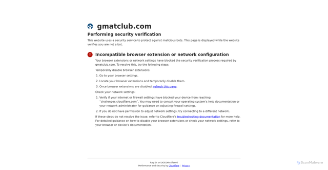 Security scan screenshot of https://gmatclub.com/forum/emory-vs-purdue-vs-notre-dame-42319.html