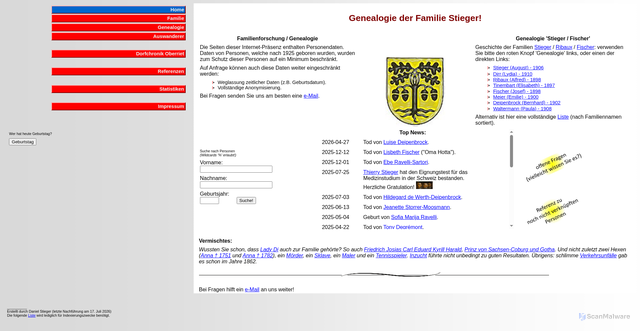 Security scan screenshot of daniel-stieger.ch