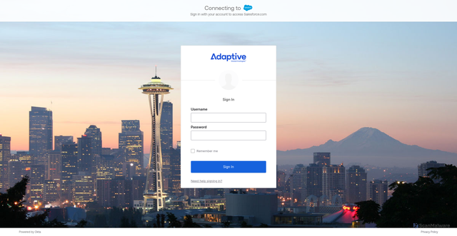 Security scan screenshot of https://adaptivebiotech.lightning.force.com