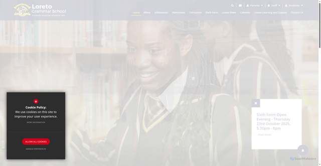 Security scan screenshot of https://www.loretogrammar.co.uk/