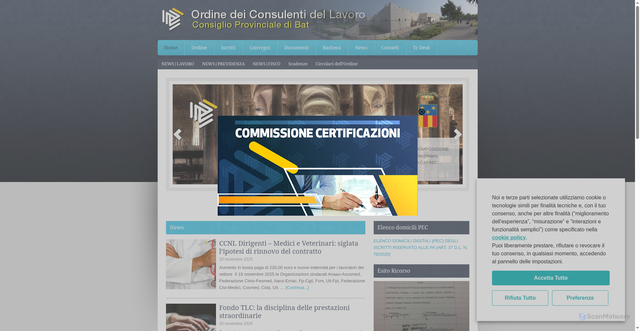 Security scan screenshot of https://www.consulentidellavorobat.it/