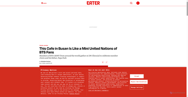 Security scan screenshot of https://www.eater.com/dining-out/918021/bts-cafe-kpop-busan-south-korea-fans