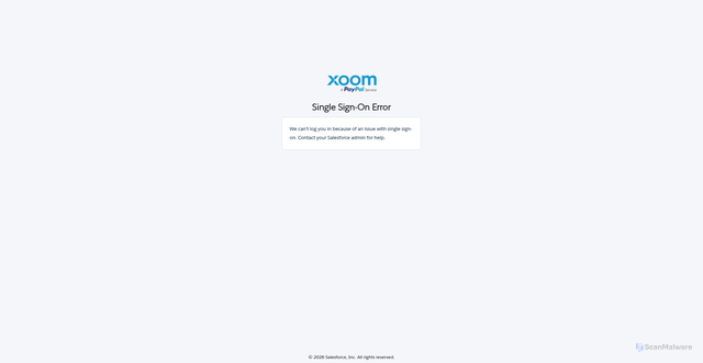 Security scan screenshot of https://xoom.lightning.force.com