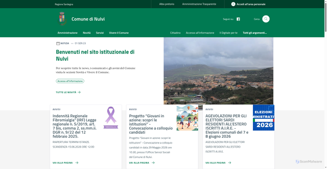 Security scan screenshot of https://www.comune.nulvi.ss.it