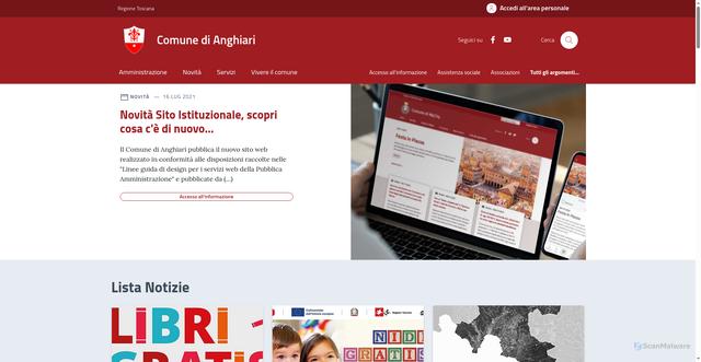 Security scan screenshot of https://www.comune.anghiari.ar.it