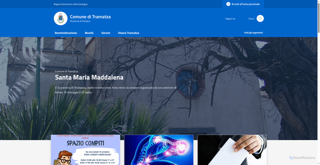Security scan screenshot of https://www.comune.tramatza.or.it/