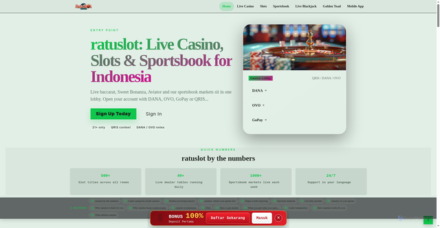 Security scan screenshot of https://ratuslot.app/