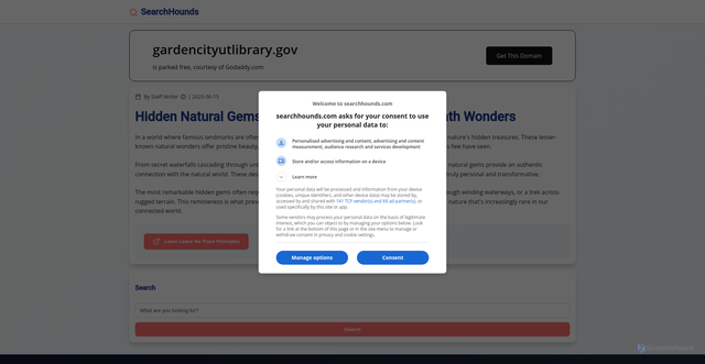 Security scan screenshot of https://gardencityutlibrary.gov/