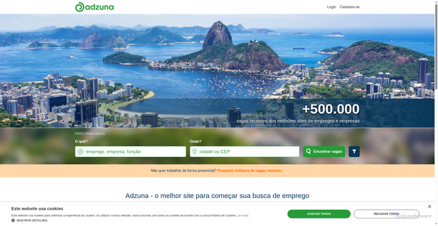 Security scan screenshot of https://www.adzuna.com.br