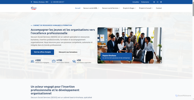 Security scan screenshot of https://sesos-sarl.com/