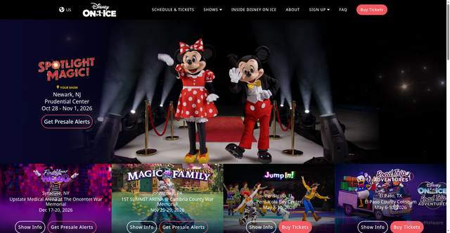 Security scan screenshot of https://disneyonice.com