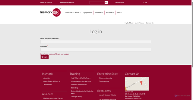 Security scan screenshot of https://www.insmarkcloud.com