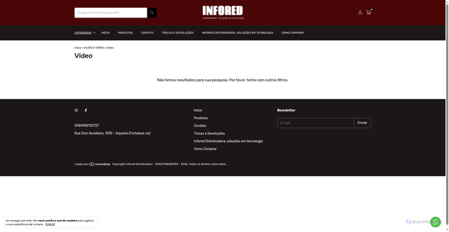 Security scan screenshot of https://inforedinformatica.com.br/audio-e-video/video/