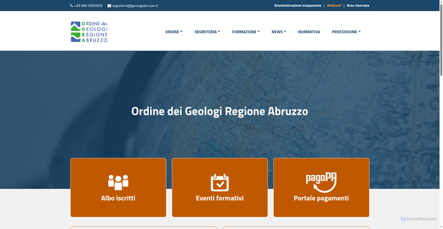 Security scan screenshot of https://www.geologiabruzzo.it/
