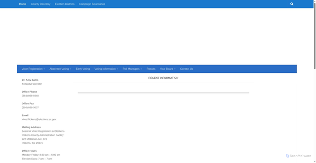 Security scan screenshot of https://pickensscelections.gov/