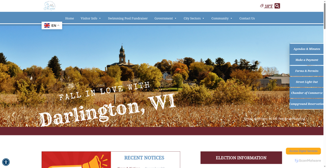 Security scan screenshot of https://darlingtonwi.org/