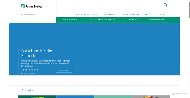 Security scan screenshot of https://www.fraunhofer.de/