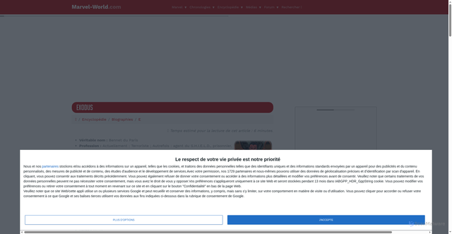 Security scan screenshot of https://www.marvel-world.com/encyclopedie-548-fiche-exodus-biographie.html