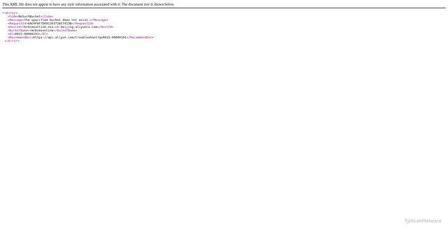 Security scan screenshot of https://rmrbcmsonline.oss-cn-beijing.aliyuncs.com