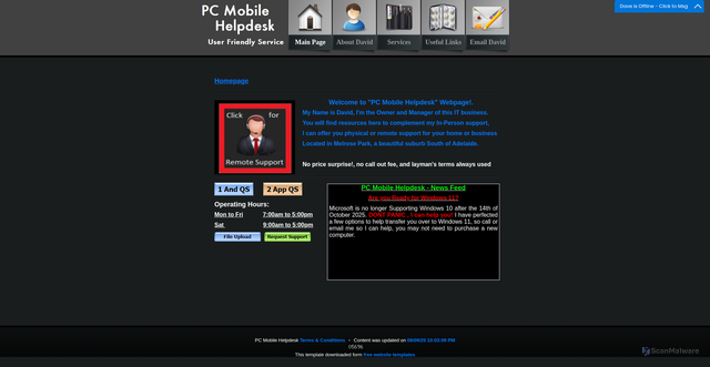 Security scan screenshot of https://mobilehelpdesk.com.au