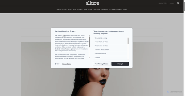 Security scan screenshot of https://www.allure.com