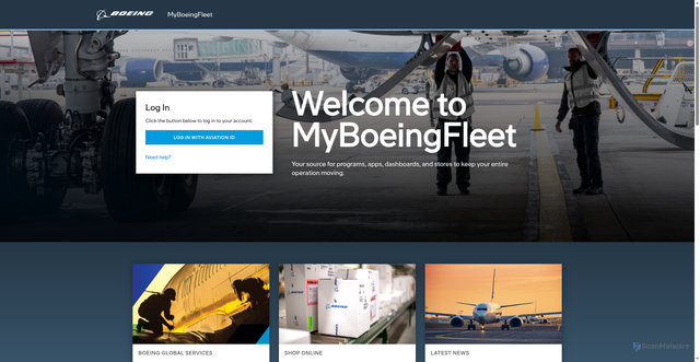 Security scan screenshot of https://www.myboeingfleet.com