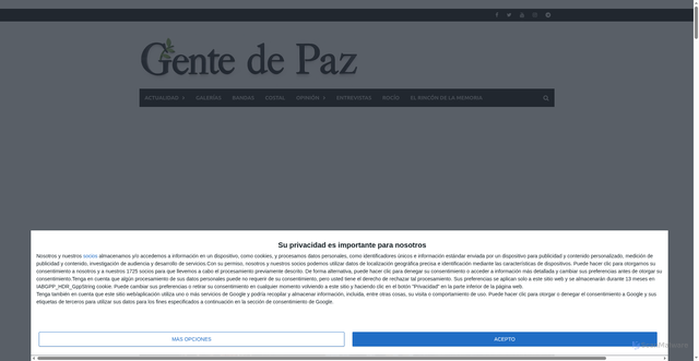 Security scan screenshot of https://www.gentedepaz.es