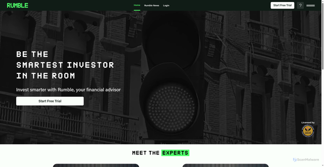 Security scan screenshot of https://therumble.app/