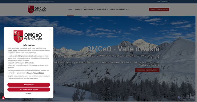 Security scan screenshot of https://www.omceo.vda.it/