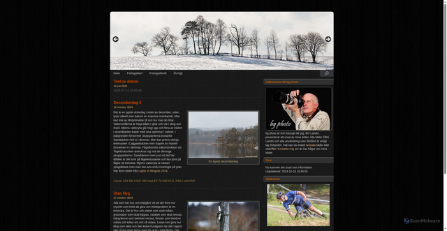 Security scan screenshot of https://bgphoto.se