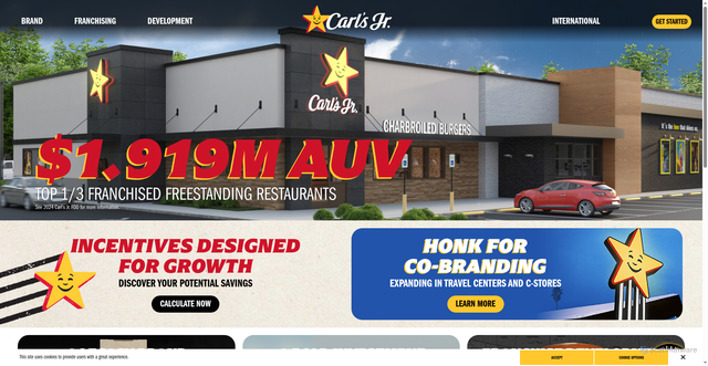 Security scan screenshot of https://carlsjrfranchising.com/