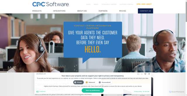 Security scan screenshot of https://www.cdcsoftware.com/