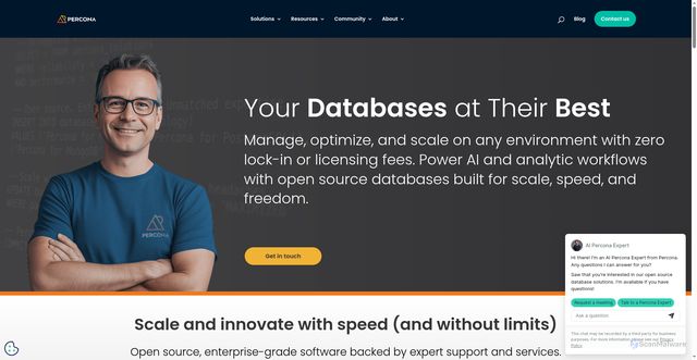 Security scan screenshot of https://www.percona.com/
