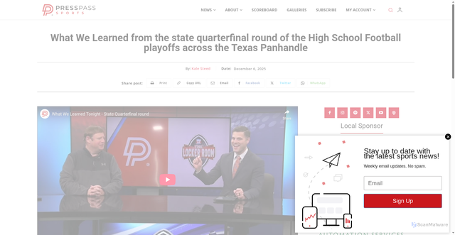 Security scan screenshot of https://www.presspass.news/what-we-learned-from-the-state-quarterfinal-round-of-the-high-school-football-playoffs-across-the-texas-panhandle/