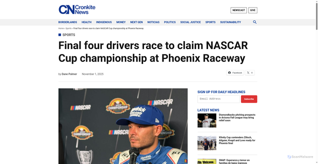 Security scan screenshot of https://cronkitenews.azpbs.org/2025/11/01/nascar-cup-championship-phoenix/