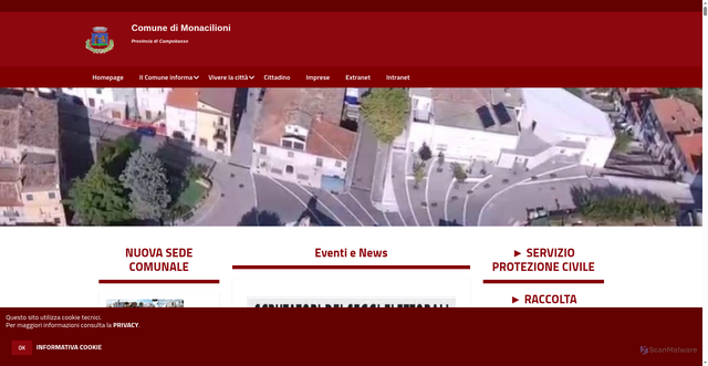 Security scan screenshot of https://www.comune.monacilioni.cb.it/hh/index.php