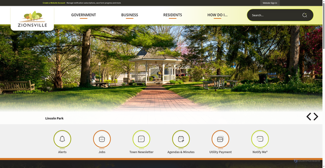 Security scan screenshot of https://zionsville-in.gov/