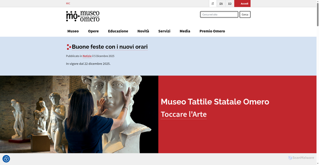 Security scan screenshot of https://museoomero.it/