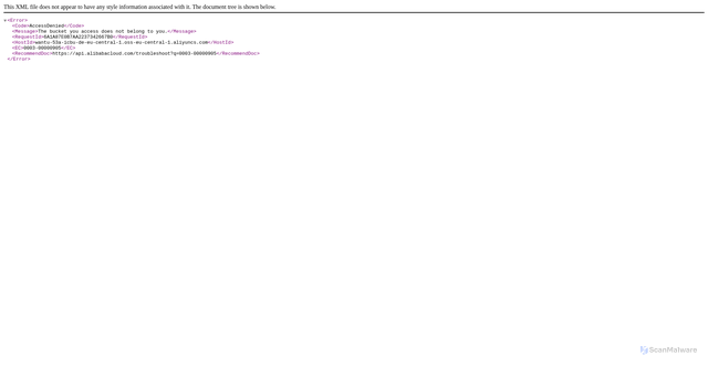 Security scan screenshot of https://video01.alibaba.com