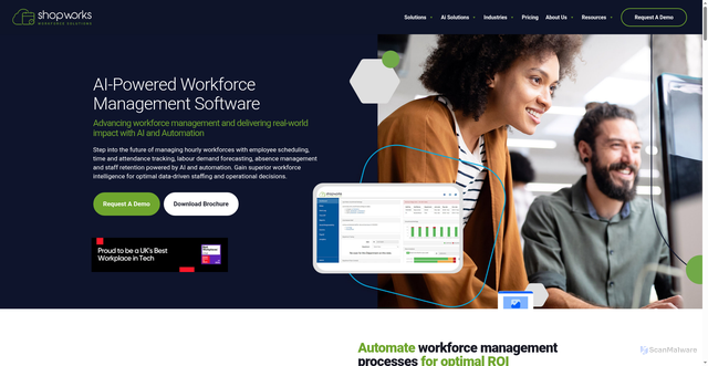 Security scan screenshot of https://theshopworks.com