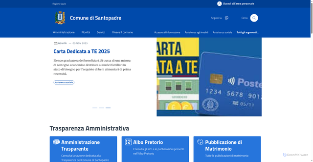 Security scan screenshot of https://comune.santopadre.fr.it/