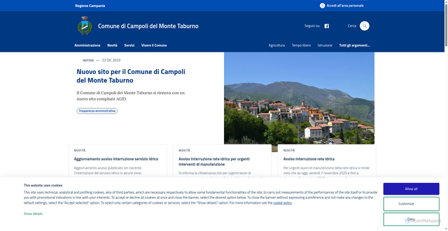 Security scan screenshot of https://www.comune.campolidelmontetaburno.bn.it/