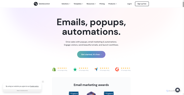 Security scan screenshot of https://getsitectrl.com