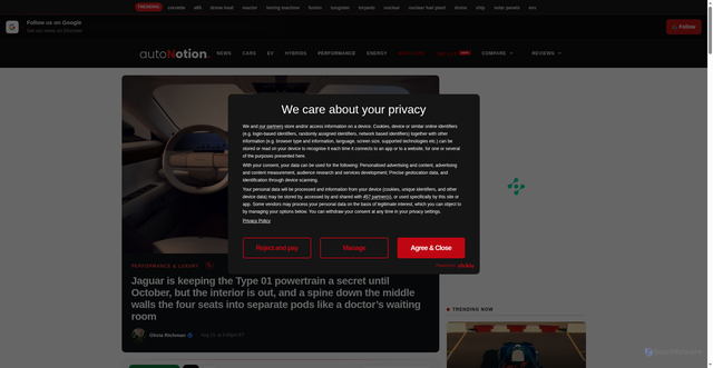 Security scan screenshot of https://www.autonocion.com/us/jaguar-type-01-powertrain-interior/