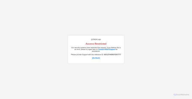 Security scan screenshot of https://event.on24.com