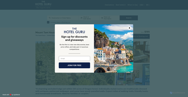 Security scan screenshot of https://www.thehotelguru.com/en-us/hotel/mount-tom-house-oregon
