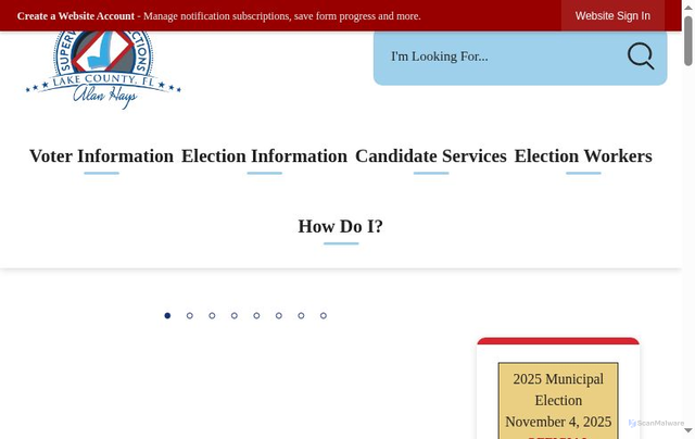 Security scan screenshot of https://www.lakevotes.gov/