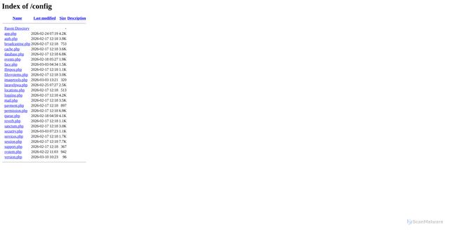 Security scan screenshot of https://photobet.net/config